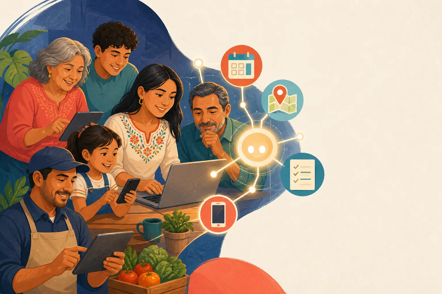 Personas aprendiendo a usar inteligencia artificial en su vida diaria